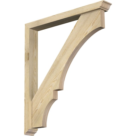 Ekena Millwork Balboa Traditional Rough Sawn Bracket w/ Offset Brace, Douglas Fir, 4"W x 32"D x 36"H BKT0402X32X36BOA01RDF